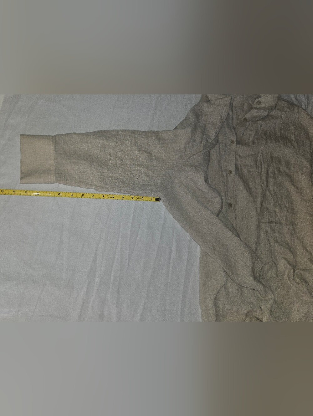 Light Beige Button-Up  Tunic - Picture 6 of 7